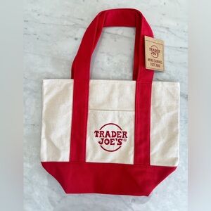 Trader Joe’s Mini Canvas Tote Bag Red